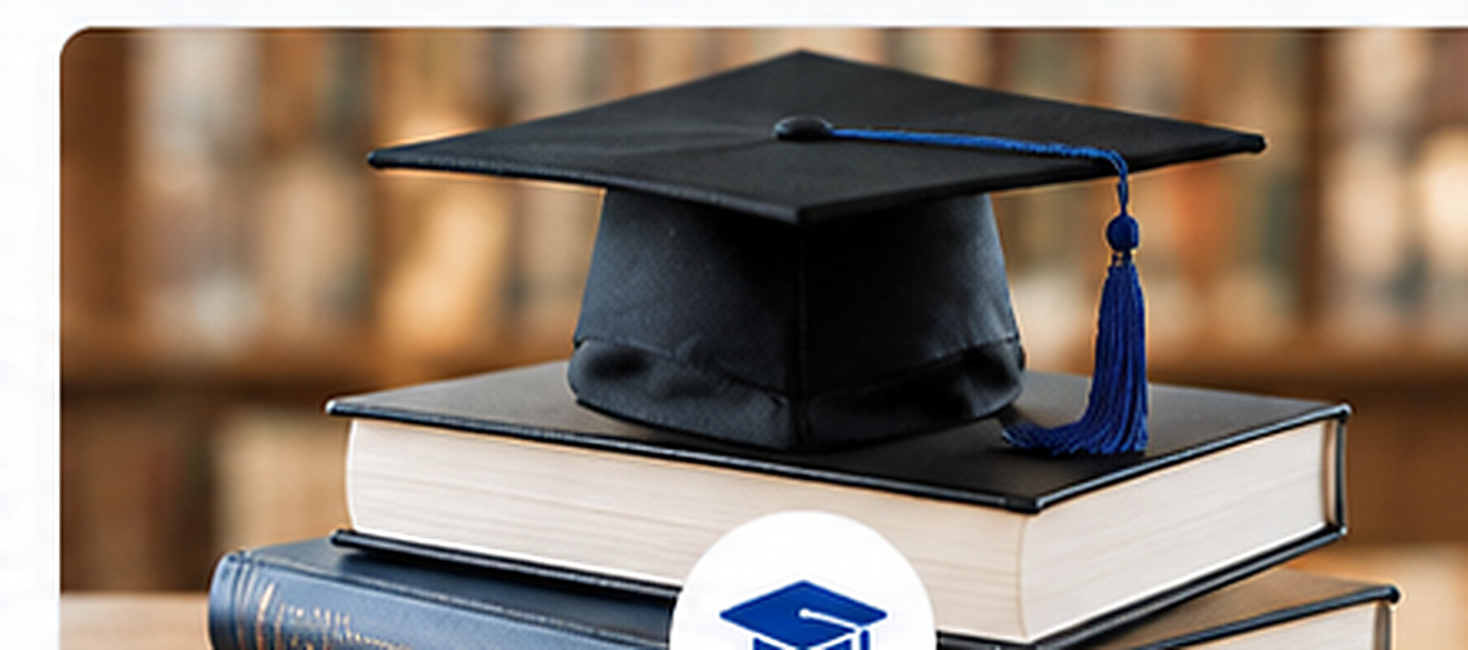 Books and graduation cap representing ADU education